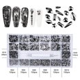 thumbnail image 2 of Juego de gemas de diamantes de imitación de cristal negro para uñas, profesional, con bolígrafo de cera y caja., 2 of 5