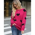 thumbnail image 4 of Heart Sweaters for Women Valentine Day Long Sleeve Crewneck Sweaters Casual Loose Cute Pullover Sweater Shermie, 4 of 6