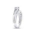 thumbnail image 3 of Solid 10k White Gold Princess Cut Diamond Bridal Wedding Engagement Ring Band Set 1/2 Ct. - Size 7, 3 of 5
