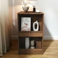thumbnail image 3 of Resenkos Corner Desk with Storage, Home Office Workstation with Extendable Table Top, Brown, 3 of 14