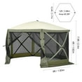 thumbnail image 5 of KFFKFF Pop-Up Canopy Tent, 6-Sided Screen Shelter with Detachable Wind Panels & Mesh Windows, 12x12FT Instant Screen House with Bug Netting, Army Green, 5 of 9