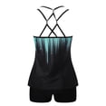 thumbnail image 4 of Dnzceghtig Tankini Trajes de baño para mujer Trajes de baño retro Dos piezas Ropa de natación modesta Camisetas sin mangas deportivas con pantalones cortos XL, 4 of 6