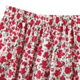 thumbnail image 2 of SWSMCLT Women's Pleated Skirt Cute LongA Line Calf Length Elastic Waist Peasant Ruffle Casual Fashion Spandex Red Flower Small-Large, 2 of 4