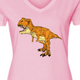 thumbnail image 4 of Inktastic Roaring T-Rex Women's V-Neck T-Shirt, 4 of 5