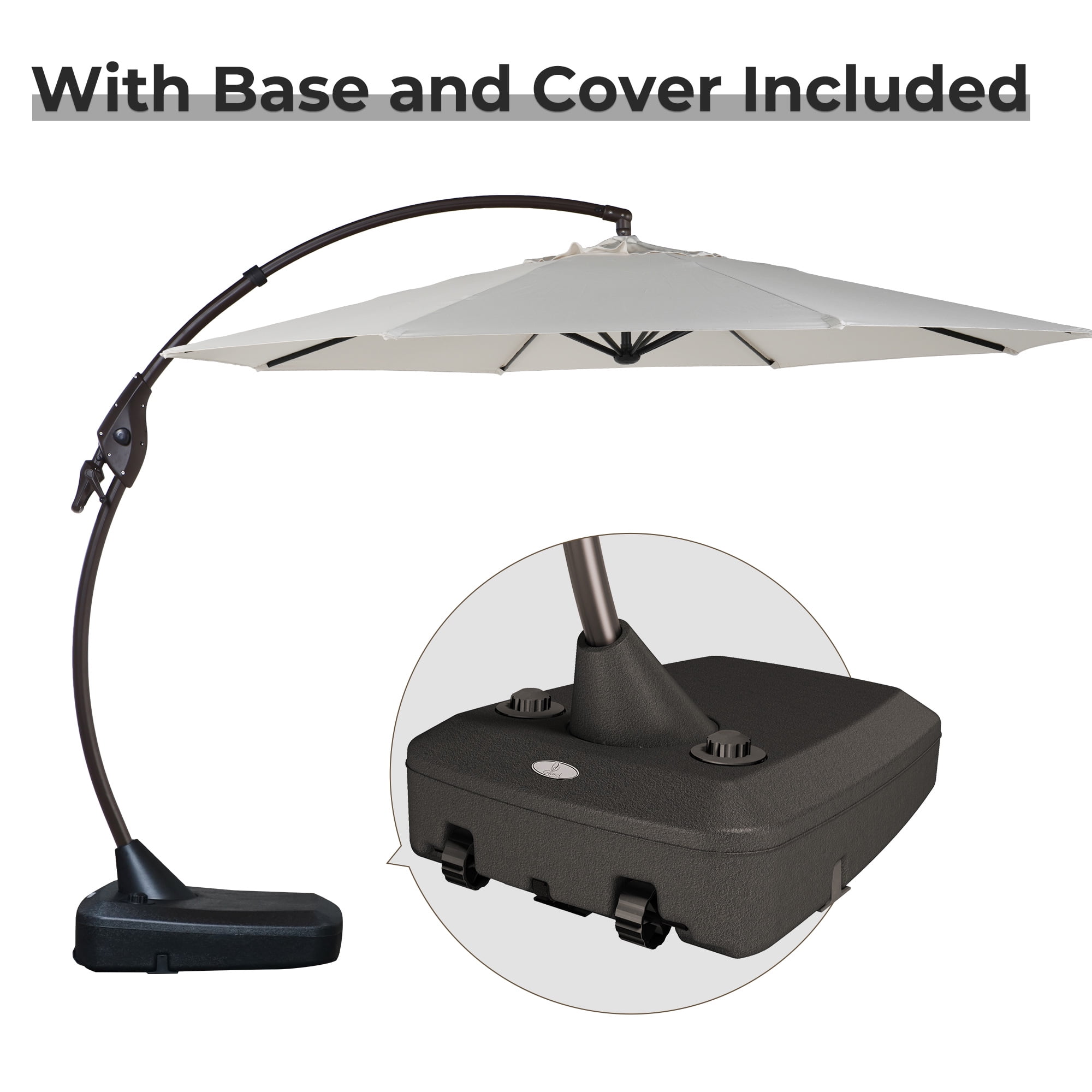 grand patio napoli 12-foot round sunbrella cantilever umbrella 11 FT Offset with 360 Rotation  GRANDPATIO SUNBRELLA Auto Close Aluminum Offset Umbrella SUNBRELLA FABRIC GRANDPATIO 12 ft Cantilever Sunbrella