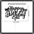 thumbnail image 2 of Decoración de tartas con lazo negro en forma de ballena, tema de feliz cumpleaños, 2 of 4
