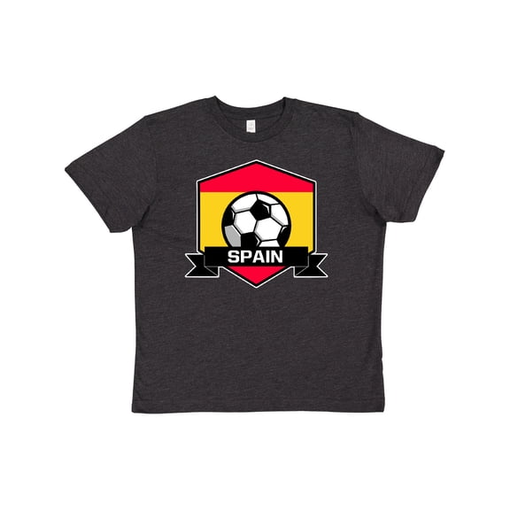 Inktastic Soccer Spain Flag Banner Youth T-Shirt
