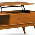 thumbnail image 4 of Draper 48 inch Wide Solid Wood Mid Century Modern Lift Top Coffee Table in Teak Brown, 4 of 14