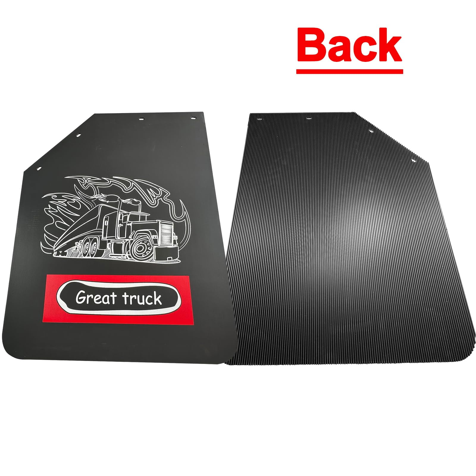 BST BSSP Mud Flaps for Semi Trucks Tractor Trailer Great-Truck Pattern,Heavy Duty Rubber Universal Mudflaps Splash Guard, 24 x 30Inch,Pair Set