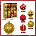 thumbnail image 4 of HadinEEon Christmas Ornaments Set, 16pcs Christmas Balls for Xmas Tree Decoration, 2.36 Inch Xmas Hanging Decor, Red and Gold, 4 of 6
