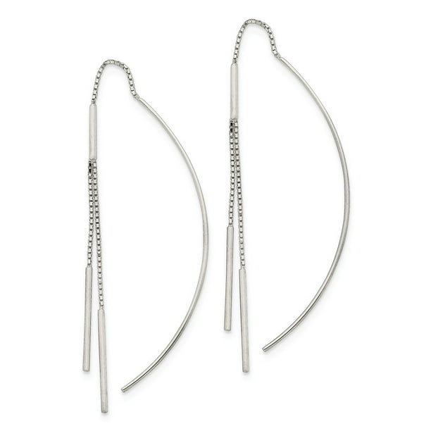 925 Sterling Silver Threader Earrings (71mm x 1mm)