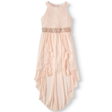 - Embellished Waist Hi-Lo Occasion Dress (Big Girls)