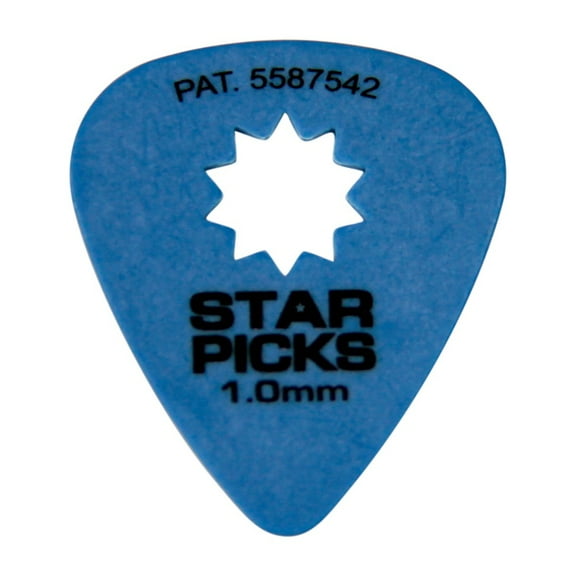 Everly Star Grip Guitar Picks (50 Picks) 1.0 mm Blue