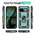 thumbnail image 7 of Dteck Case for Google Pixel 9 Pro XL, with Finger Ring Holder Kickstand, Military Grade Stand Cover Phone Cases Compatible for Google Pixel 9 Pro XL, Darkgreen, 7 of 7