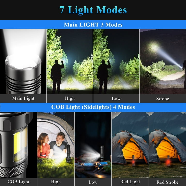LED COB Super Bright Flashlight 500 Lumens War Type Retractable Flashlight Aluminum Alloy Rechargeable Outdoor Camping AdventureCL240718 From Urban_sweetheart, $10.12