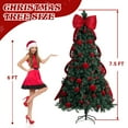 thumbnail image 2 of 7.5 FT Artificial Christmas Tree with DIY 300 Warm White LED Lights, Hinged Xmas Pine Tree with Giant Bowknot and Red Ball Ornaments for Holiday Party Office Home, 2 of 9