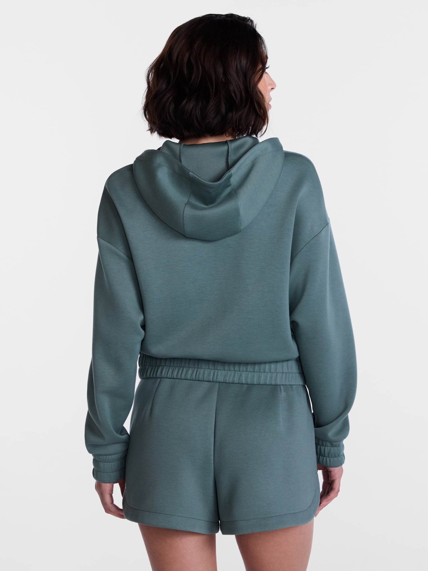 Avia Women's and Women's Plus ScubaKnit Cropped Zip Hoodie, Sizes XS-4X