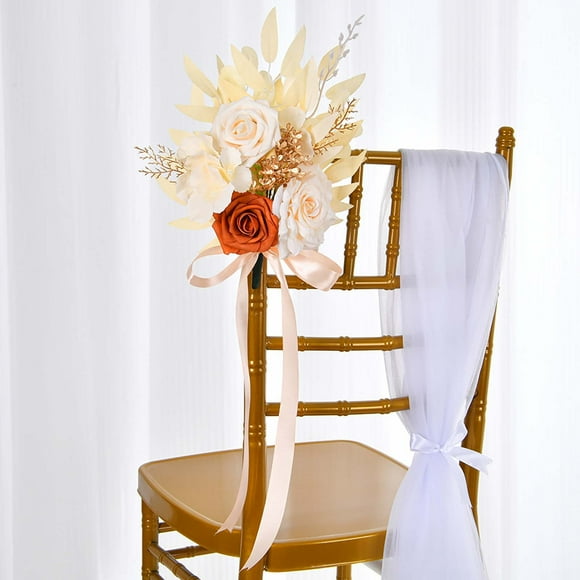 Wedding Decoration Chair Outdoor Business Hotel Decoration Flower Flower Bouquet Simulation Silk Flower Chair Back Flower Props
