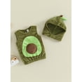 thumbnail image 3 of FEORJGP Toddler Infant Baby Boys Girls Halloween Cosplay Clothing Avocado Fuzzy Costume Plush Vest Sleeveless Round Neck Tank Tops Hat for Kids, 3 of 9