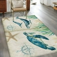 thumbnail image 3 of Ocean Animal Washable Area Rugs 4'x6', Turtle Seahorse Octopus Whale Compass Vintage Seagrass Low Pile Throw Living Room Rug Non-Slip Sturdy Edge Binding Carpet for Indoor Entryway Bedside Kitchen, 3 of 9