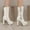 White, variant on Bnwani Women Boots New Winter Fashion High-Heel High Mid-Calf Casual Solid Boot Black Size 5.5