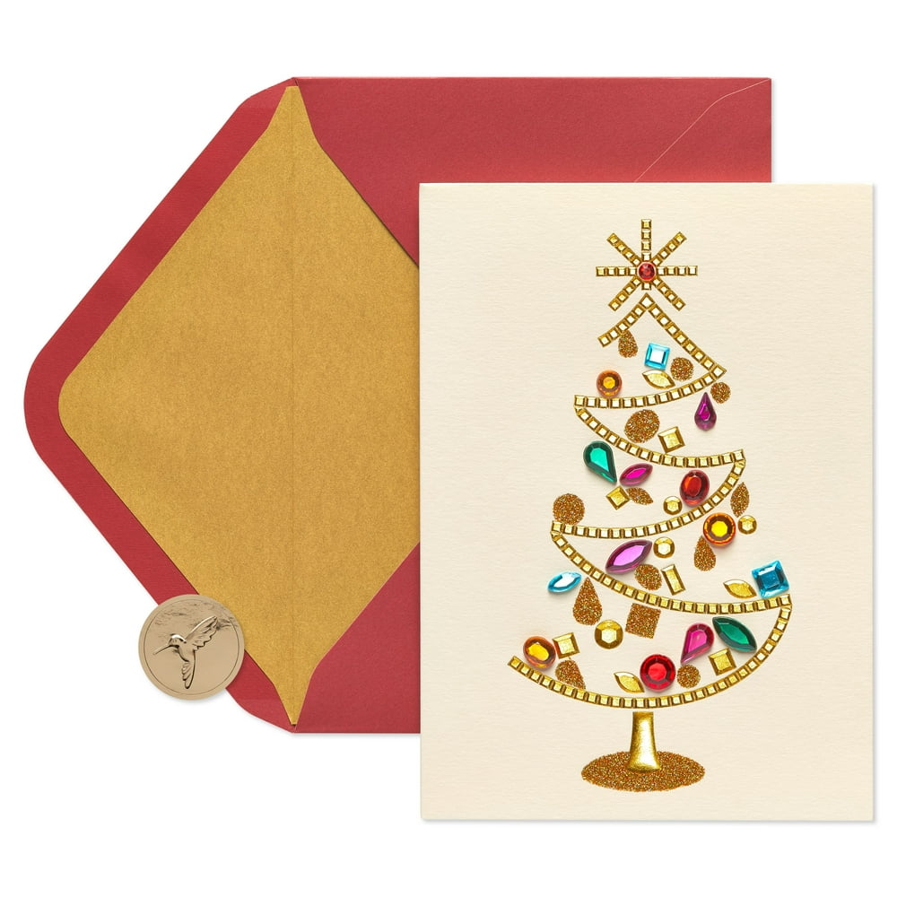 Papyrus Modern Gem Tree Boxed Holiday Cards, 8Count