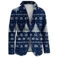 thumbnail image 5 of Dwelliawo Christmas Blazer for Men Santa Xmas Graphic Suit One Button Notched Lapel Single Breasted Jacket Party Holiday Blazers Classic Sport Coats Royal Blue XL, 5 of 5