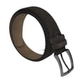 thumbnail image 4 of Men Genuine Basket weave Suede Soft Leather Belt PIERO ROSSI Turkey #1002 Brown, 4 of 6