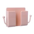 thumbnail image 1 of xinxinxx Remote Control Storage Box Wall Mounted Phone Holder Wall Mounted Remote Control Box Plastic Case Organizer for Home Office, Pink, 1 of 1
