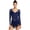 Navy Blue, variant on Women's Long Sleeve Rhinestone Tassels Tango Latin Dance Dress Figure Skating Rhythmic Gymnastics Leotard Burgundy M