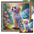 thumbnail image 1 of Hilo Algodón Ecológico Bordado Punto Cruz Con Perro Y Mariposa 11CT 40x40cm, 1 of 9