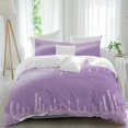 thumbnail image 2 of Purple Bedding 3 Piece Duvet Cover Set California King, Modern Minimalist Silver Gradient Texture Art Soft Microfiber Comforter Cover with Zipper Closure & Pillowcases, FadeResistant Quilt Cover, 2 of 9