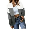 thumbnail image 3 of cfhntfmh Womens Zip up Sweatshirts Jackets Long Sleeve Casual Loose Outwear with Pockets Color Block Fall Fashion Outfits, 3 of 6