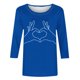 thumbnail image 4 of Tops de Cuello Redondo para las Mujeres Moda Impresa 3/4 Mangas Blusa Casual Top, Estante de Imitación, 4 of 5