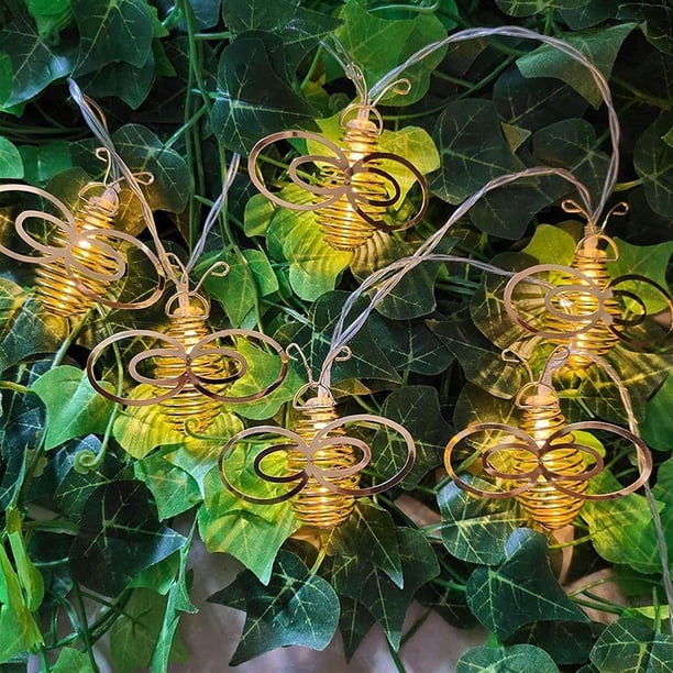 Hierro Forjado Spring Bee String Light Led Fairy Light Decoración Para Jardín Dormitorio Fiesta Navideña matsuzay HA035586-00