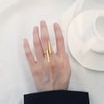 thumbnail image 7 of Yesbay Opening Ring Adjustable Double Bar Geometric Ring Women Men Jewelry-Black, 7 of 7
