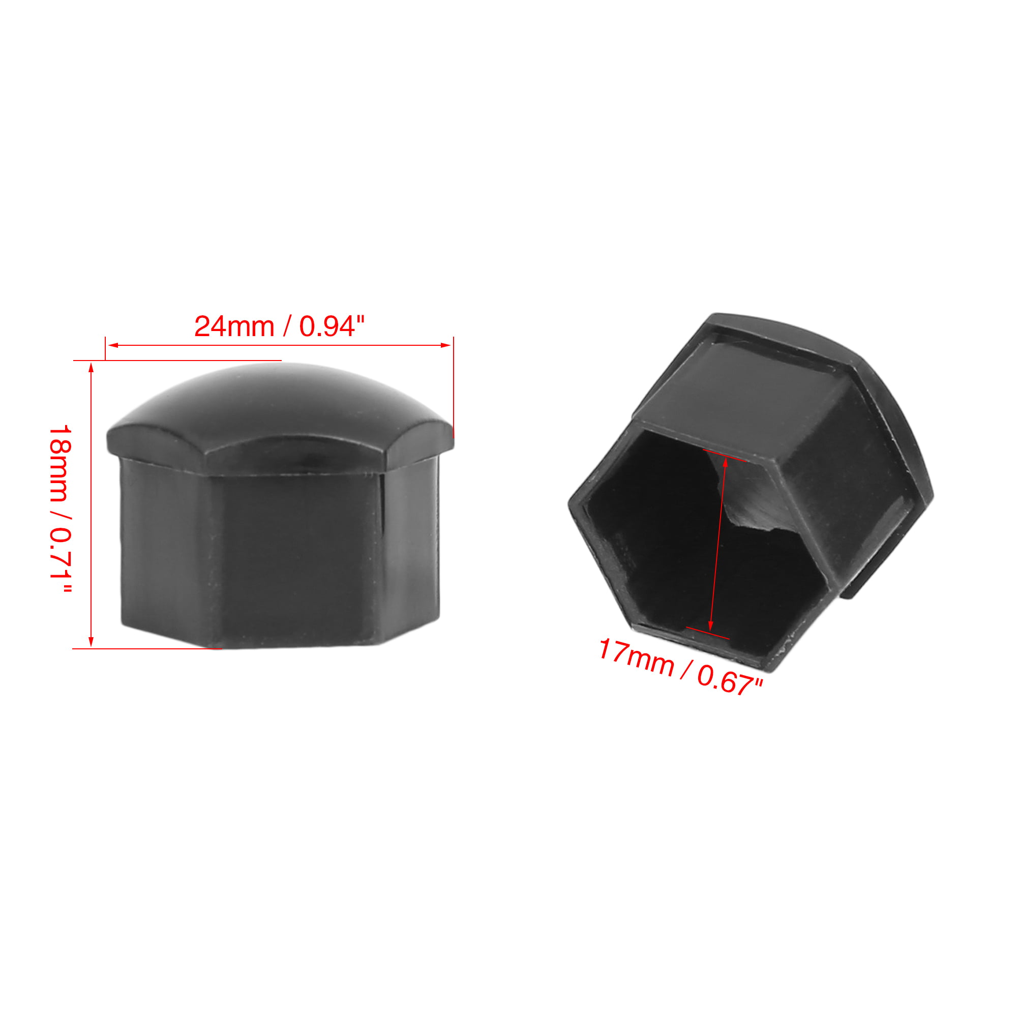 20pcs 17mm Black Plastic Car Wheel Nut Lug Hub Screw Rim Bolt Covers Dust Cap US