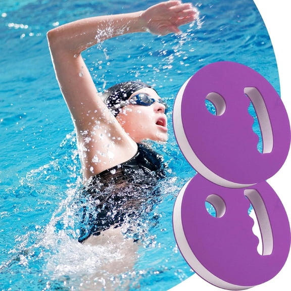 Water Exercise Discs for Pool Aerobics, Hand Held Swim Discs with Enhanced Water Resistance, Ergonomic Grip, 7x1.2 Inch, for Adults & Teens(RL Purple 2 PCS)