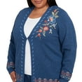 thumbnail image 4 of Alfred Dunner Womens Plus-Size Embroidered Flower Long Sleeve Cardigan, 4 of 4