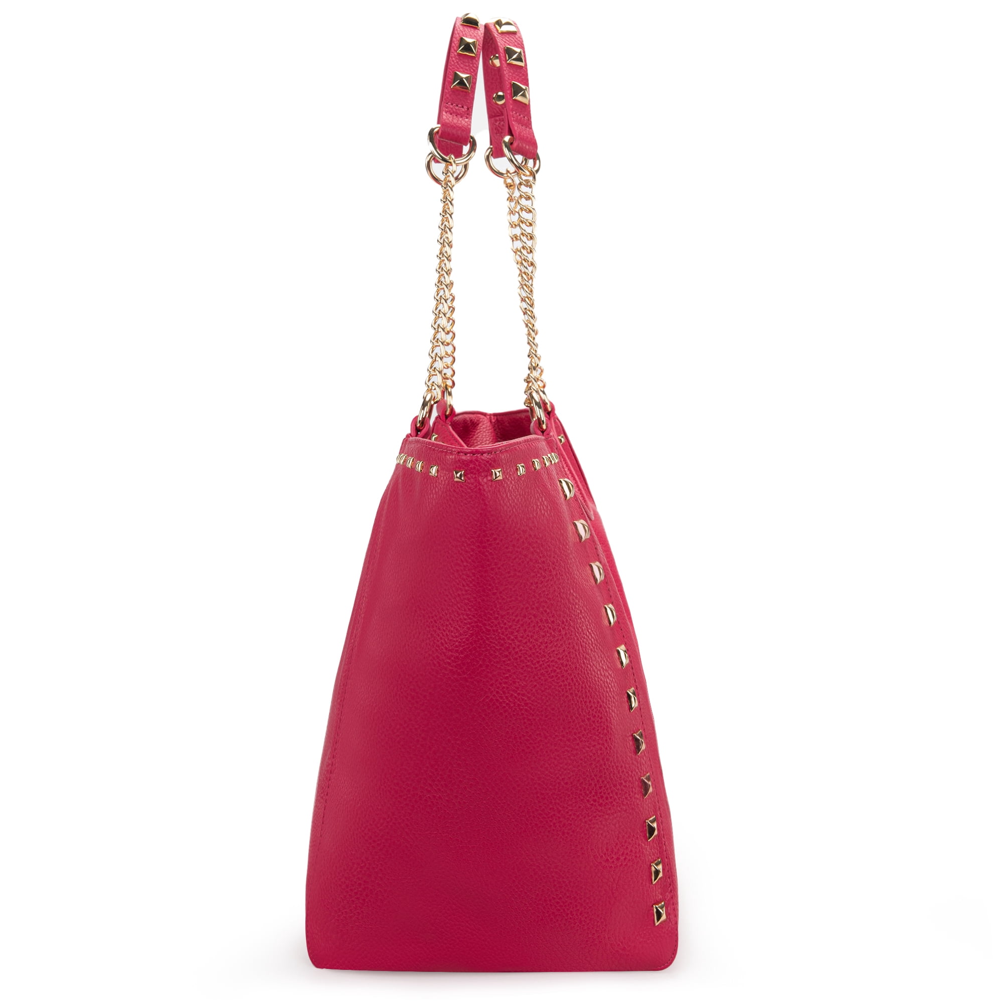 Montana West Large Tote Bag for Women Oversized Shoulder Purses with Chain Handbags, Hot Pink