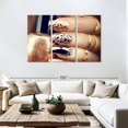 thumbnail image 3 of Elephant Stock Golden Holiday Nails Wall Art - Horizontal Multi Panel Canvas - Salon Wall Decor - Fashion And Beauty Multi Panel - Beige And Brown Decor - 74" x 48", 3 of 8