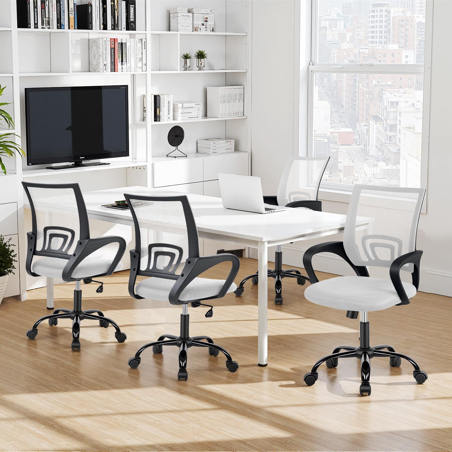 BestOffice Mesh Swivel Office Desk Chair, White