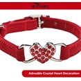 thumbnail image 4 of Collar para gatos WDPAWS Heart Bling con cinturón de seguridad y campana, color rojo, 4 of 6