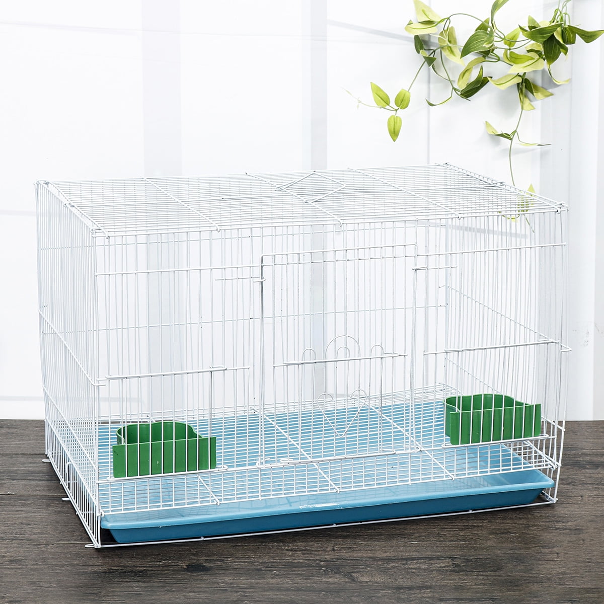 Portable Folding Rabbit Hutch Pet Rabbit Cage Bunny House Guinea Pig Hamster Cage w Food Boxes and Tray Indoor Outdoor Medium or Large Walmart