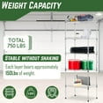 thumbnail image 5 of FDW Adjustable Storage Shelves Metal Storage Shelf for adults(Chrome, 16.7L×11.8W×47.6H), 5 of 7