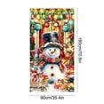 thumbnail image 3 of Christmas Door Cover 6x3 Ft, Snowman Reindeer Tree Pattern Polyester Fabric Decoration for Indoor Outdoor Holiday Decor, Photo Backdrop Banner(A), 3 of 4