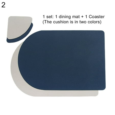 

XIEC Waterproof Heat Insulation Household Faux Leather Placemat Restaurant Coaster