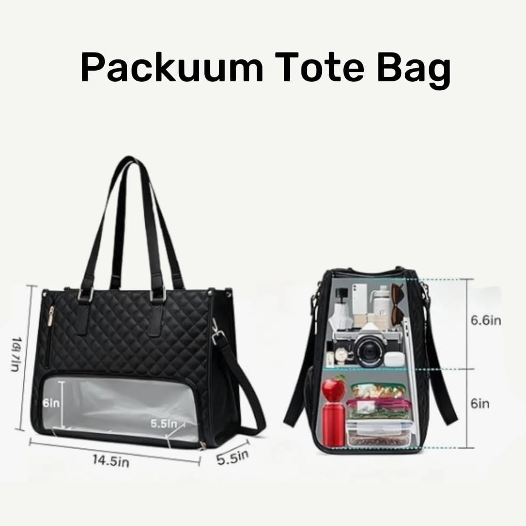 2 in 1 Tote Bag Lunch Bag Combo for Women with 15.6 Inch Laptop Compartment, Insulated Leakproof Meal Carrier for Office Commutes, Business Travel, and Everyday Use