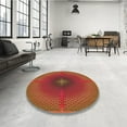 thumbnail image 3 of Ahgly Company Indoor Round Patterned Love Red Area Rugs, 6' Round, 3 of 6