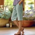 thumbnail image 2 of jiaxiM Capri Pants for Women Cotton Linen High Waisted Pants Dressy Casual Elastic Waist Cropped Trousers Summer Breathable Clothes with Pocket, 2 of 8
